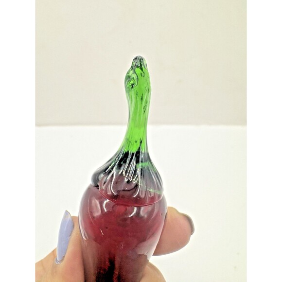 VYG Glass Murano Style Red Jalapeno Chili Pepper Decor 3." Long Hand Blown - Picture 7 of 7
